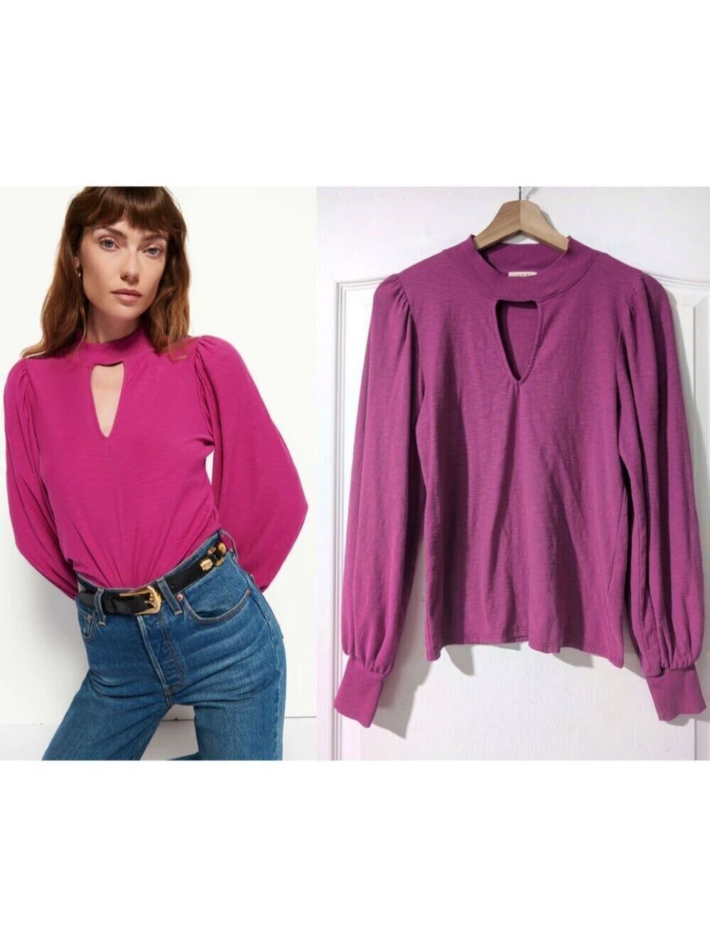 Nation Los Angeles | Shelby Long Sleeve In Miss Magenta